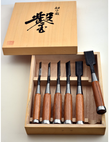 Ciseaux  à bois japonais - Fujikawa Oiire Nomi- Coffret de  6