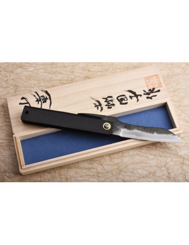 Exceptionnel higo knife en tamahagane par Nobuya Hayashi