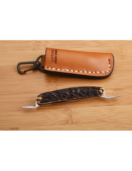 Higo naifu à 2 lames par Yoshimi kotoh -  Bois de cerf sika