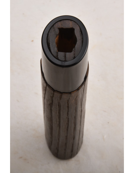 Manche japonais section ovale - Châtaignier  brûlé et résine - Grand modèle (Deba, grand  gyuto, sujihiki)