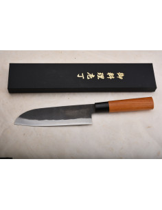 Yoshida Hamono - Santoku Blue paper steel Kurouchi 180mm...