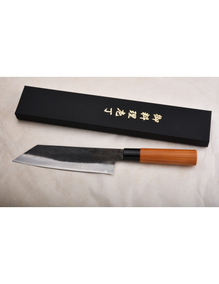 Yoshida Hamono - Bunka Blue paper steel Kurouchi 190mm - Manche  orme japonais