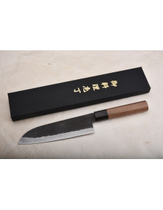 Yoshida Hamono - Santoku Blue paper steel Kurouchi 180mm...