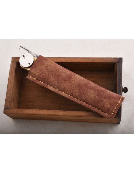 Higonokami Nagao "Outdoor" - Manche laiton brossé - lame tsuchime sanmai VG10 90 mm