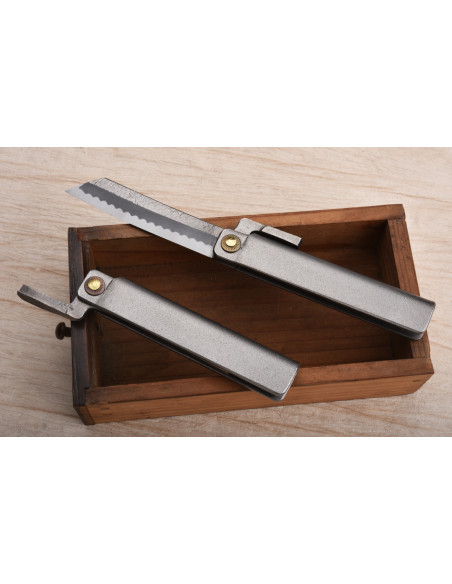 Tomita Gokunantetsu medium higo naifu - Ran ba - étui cuir