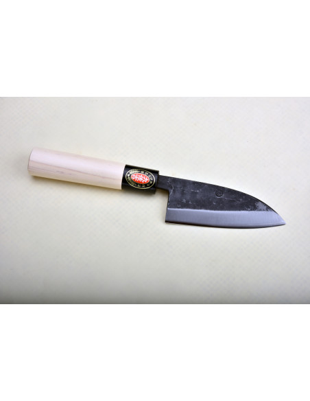 Yoshida Hamono - small deba 105 mm- Blue paper steel Kurouchi - Manche  magnolia/résine