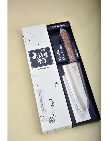 Yoshida Hamono - Santoku  Modèle Kyudo- Lame en Gin3 (Silver steel) de 170 mm