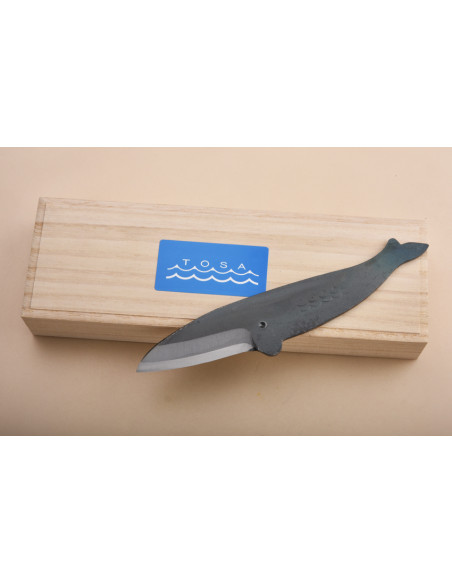 Couteau baleine (Kujira) - Rorqual de Bryde - Avec coffret en magnolia