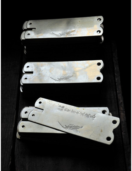 Higonokami Miyamoto - Manche cuivré- lame damas 100 mm brute de forge