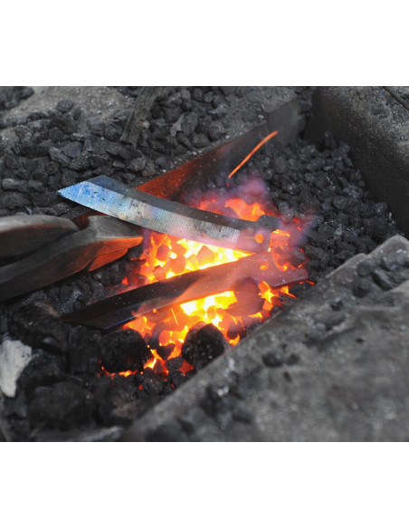 Higonokami Miyamoto - Manche cuivré- lame damas 100 mm brute de forge