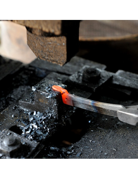 Higonokami Miyamoto - Manche cuivré- lame damas 100 mm brute de forge