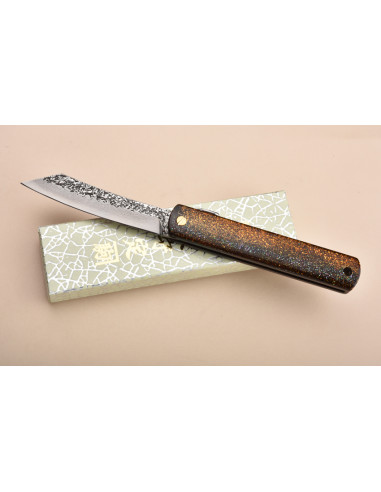Higonokami Nagao Kanekoma manche laqué "Urushi" - damas VG10