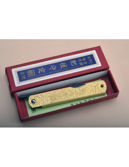 Higonokami Nagao Kanekoma Manche en laiton Kayaki