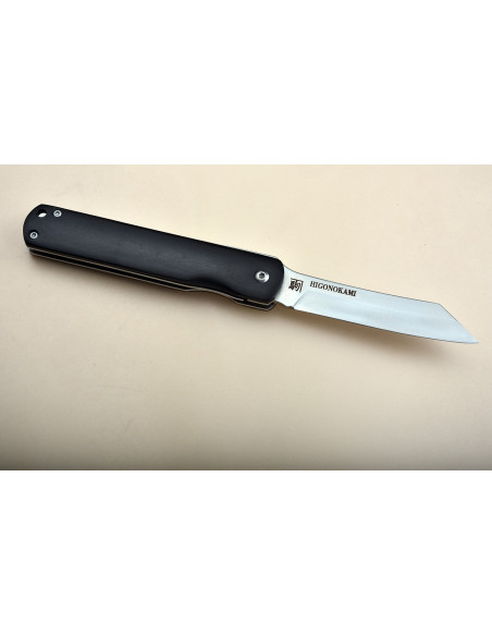 Higonokami  Nagao Kanekoma Liner lock - Manche pakkawood