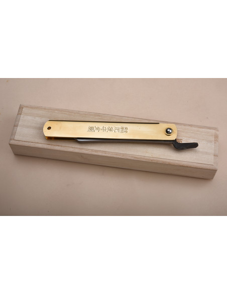 Higonokami  Nagao Kanekoma  Tiger & Bamboo - JUMBO - Laiton175 mm