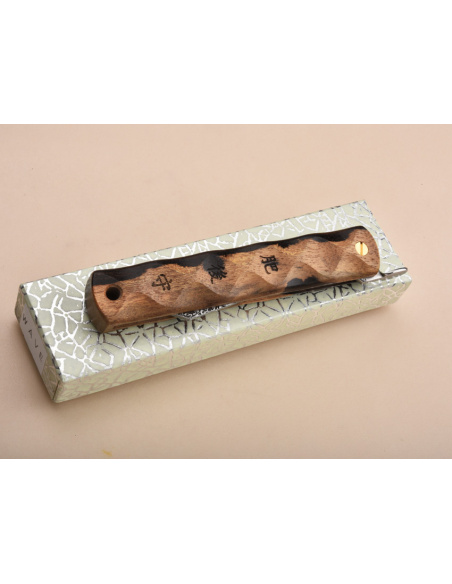 Higonokami Nagao Kanekoma "Wave" manche en Ziricote - damas VG10