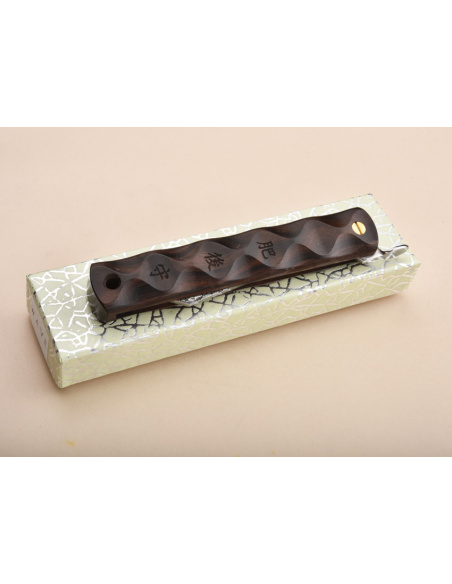 Higonokami Nagao Kanekoma "Wave" manche en ébène de Macassar - damas VG10