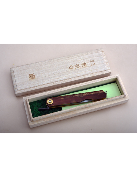 Higonokami Nagao damas feuille de  bambou damas - Kabazaiku tongari - Manche  100 mm
