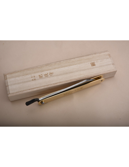 Higonokami  Nagao Kanekoma  Tiger & Bamboo - JUMBO - Laiton175 mm