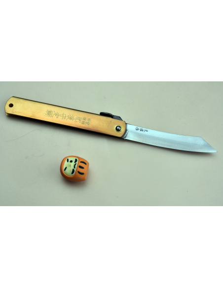 Higonokami Motosuke Nagao Manche en laiton lame 95MM