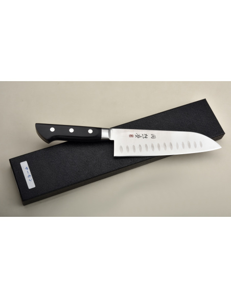 Souma Seki- Santoku 180 mm -  Chrome/molybdène- Tranchant Granton