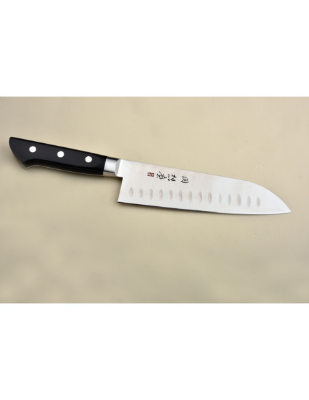 Souma Seki- Santoku 180 mm -  Chrome/molybdène- Tranchant Granton