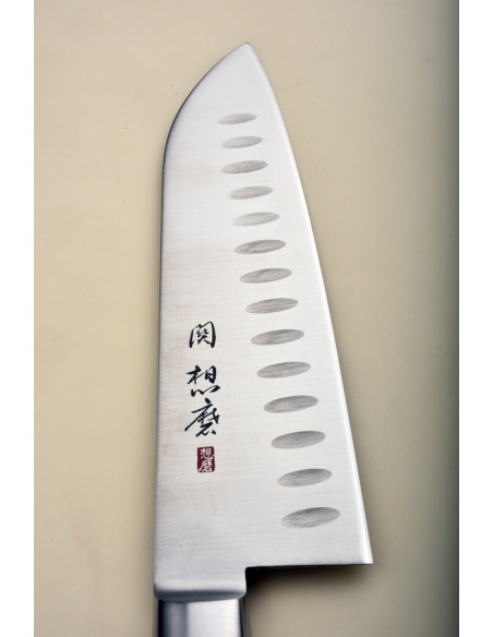 Souma Seki- Santoku 180 mm -  Chrome/molybdène- Tranchant Granton