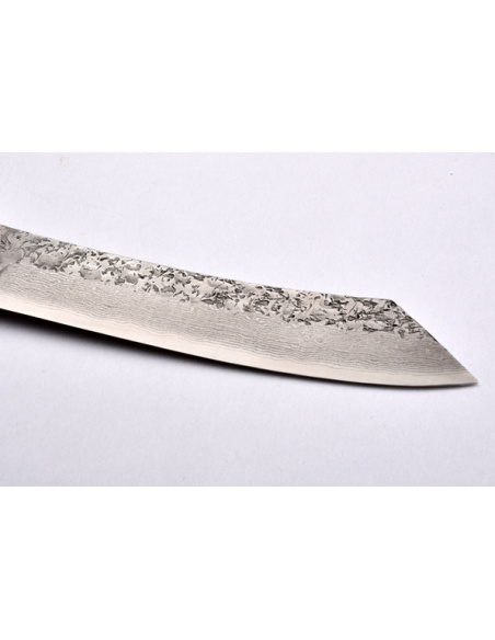 Higonokami Nagao Kanekoma Manche en ébène quadrillé - lame damas tsuchime