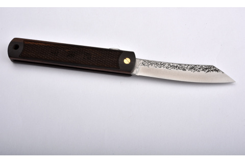 Higonokami Nagao Kanekoma Manche en ébène quadrillé -...