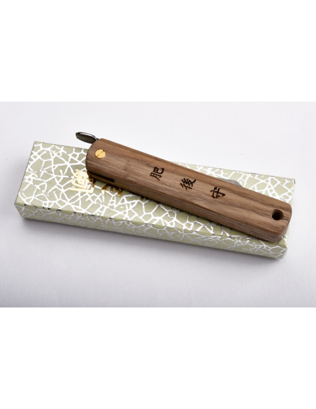 Higonokami Nagao Kanekoma Manche en Orme Zelkova enterré depuis  plus de 2000 ans - lame damas tsuchime