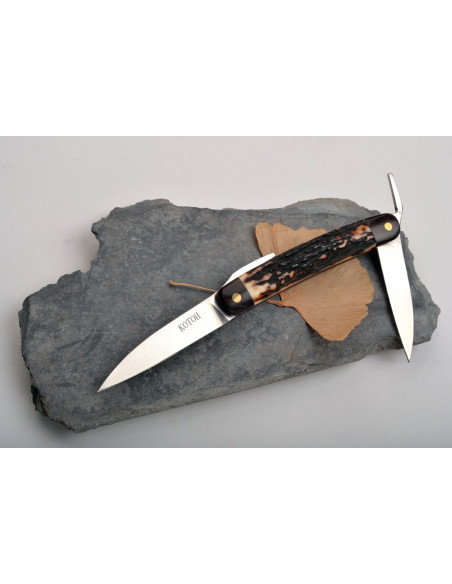 Higo naifu à 2 lames par Yoshimi kotoh - Bois de fer et bois de cerf sika